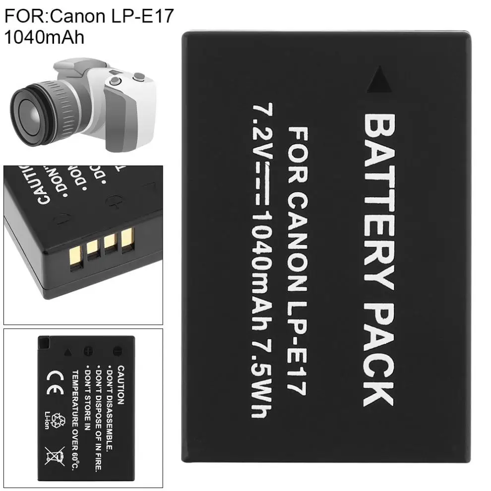 LP E17 1040mAh 7.2V 7.5Wh Li ion Rechargeable Camera Battery for Canon EOS M3 M5 750D 760D T6i