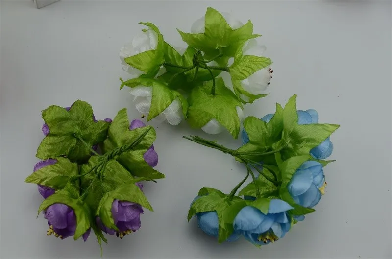 6 шт. 3 см Шелковый искусственный бутон розы Букет для дома свадебное украшение для DIY скрапбукинга Подарочная коробка ремесленные искусственные цветы