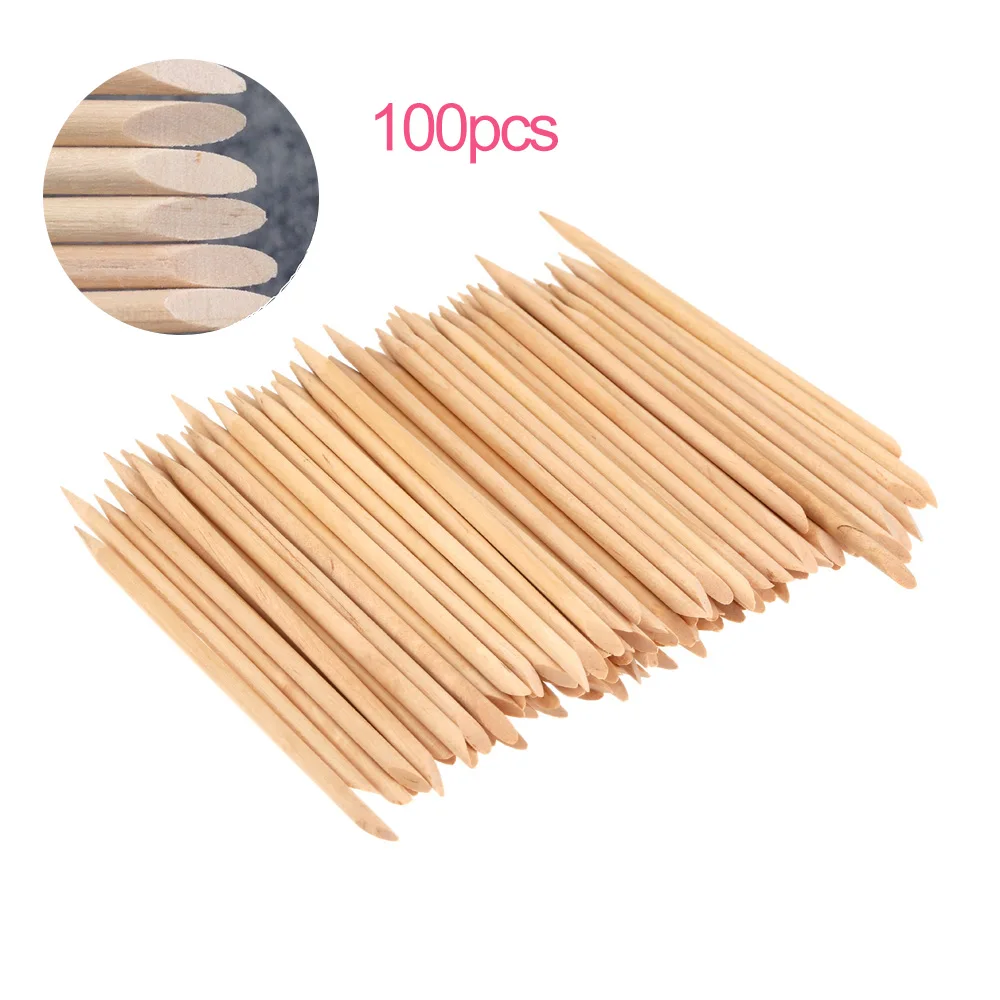 

Abody 100pcs Orange Wood Stick Cuticle Pusher Remover Manicure Care Professional Manicure Tools Accessories Nail Tool
