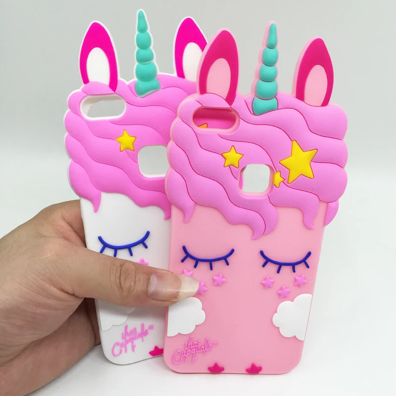 

Universal Case For Huawei 2017 P8Lite P8 Lite P10Lite P10 Lite 3D Cartoon Cute Unicorn Phone Cases Fundas Rubber Back Cover