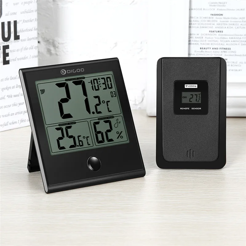 Digoo DG-TH1180 TH1180 домашняя комфортная уличная стеклянная панель термометр гигрометр Будильник Температура Влажность монитор