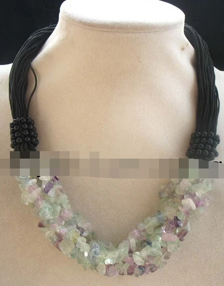 

11.22 6rows multicolor flourite baroque necklace 18" Discount 35%