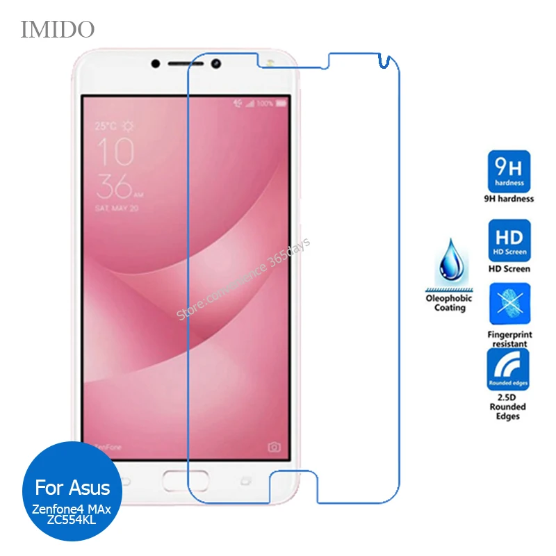 

2PCS Tempered Glass For Asus Zenfone 4 Max ZC554KL Screen Protector 2.5 Safety Glass On ZC554 KL ZC 554KL