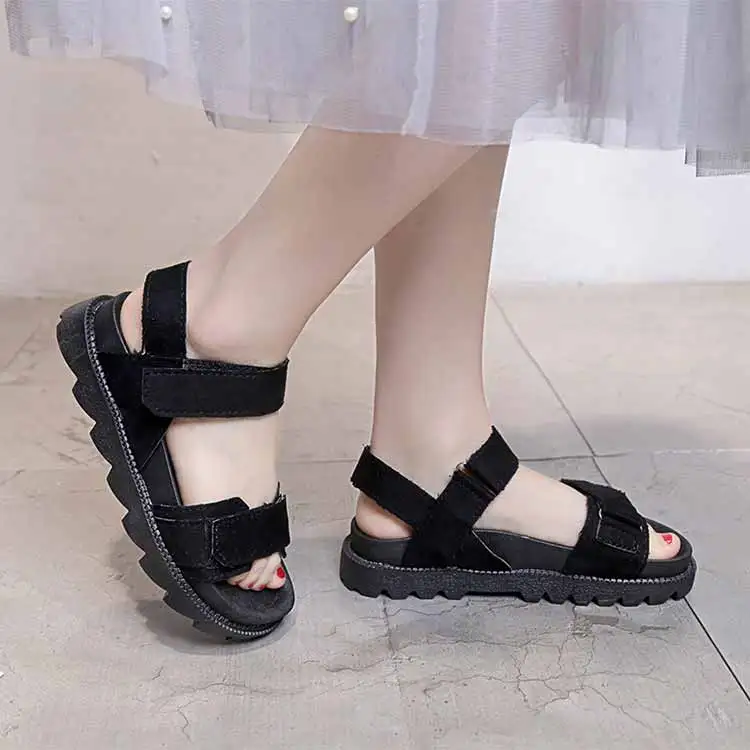Women shoes adult solid sandals women 2019 fashion med heel height women sandals flat with casual shoes woman sandals female  (11)