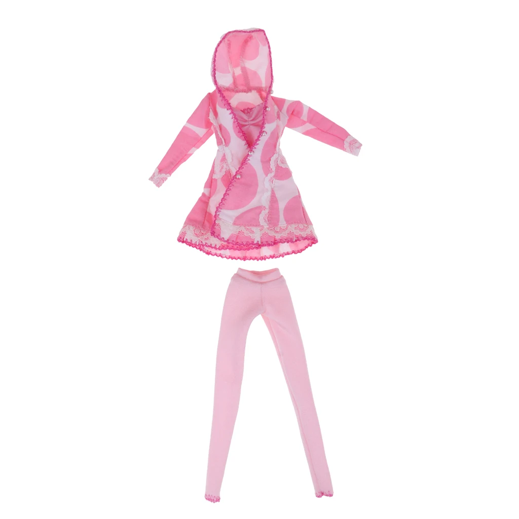 Adorable Pink Wind Coat Pants Suit for 12inch Blythe Licca 1/6 Obitsu OB Doll Jacket Trousers Casual Outfit