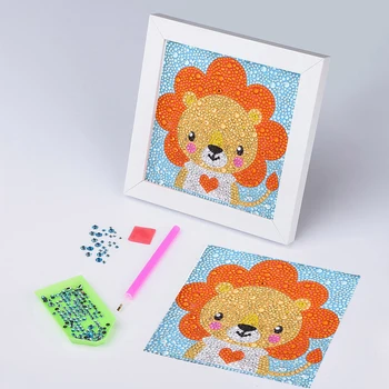 

Diamond Painting Cross Stitch 5D DIY Diamond Embroidery Mosaic Pattern Cute Small Lion Picture Home Decoration Kids Gift