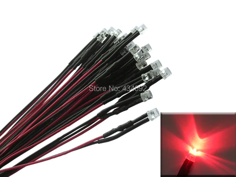 20pcs 5mm Red Flat Top Prewired led Pre Wired resistors LED Light Lamp