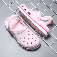 2020 femmes sandales décontracté été plage confortable rose en plein air diapositives sans lacet trou mocassins jardin sandales femmes jardin chaussures