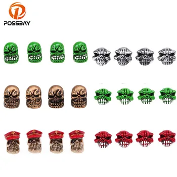 

POSSBAY Skull Universal Car Wheel Tire Valve Caps Black Red Green Auto Motorcycle Bicycle Air Cover Auto Airtight Stems Cover