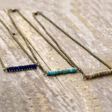 Женское Очаровательное ожерелье из натуральных камней, модное колье-чокер, ювелирное ожерелье с кругами, подарки для девочек-подростков