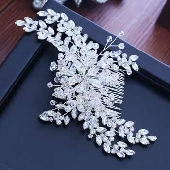 

High Quality Bridal Hair Comb Jewelry Handmade Crystal Wedding Party Headbands Hair Accessories Rhinestone Bride Tiara Headwear