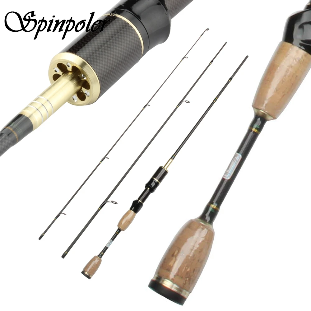 Spinpoler Cheap Carbon Fiber Casting Spinning Fishing Rod 1.8m 3 Section Ultra Light Freshwater