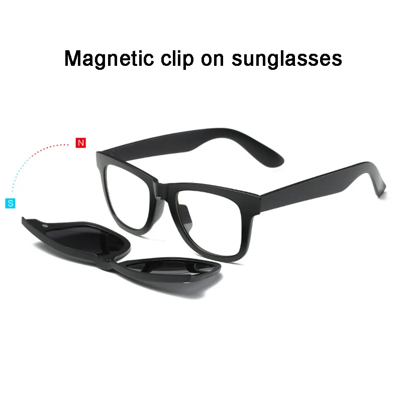 Поляризованные солнцезащитные очки для мужчин в стиле ретро с матовой оправа для очков и магнитной оправой