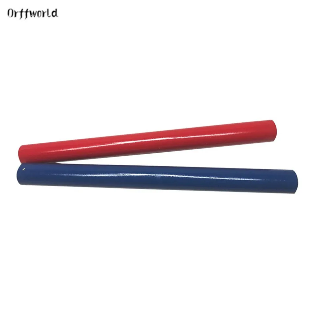 

Orff World Wooden Percussion Instrument Handle For Kid Children Early Education Red & Blue Pair Rhythm Sticks Musical Toy Gift