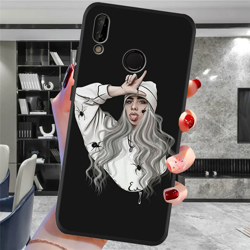 Billie eilish для Huawei P8 P10 P20 P30 Mate 10 20 Honor 8 8X 8C 9 V20 20i 10 Lite Plus Pro Чехол Coque Etui Funda Capa