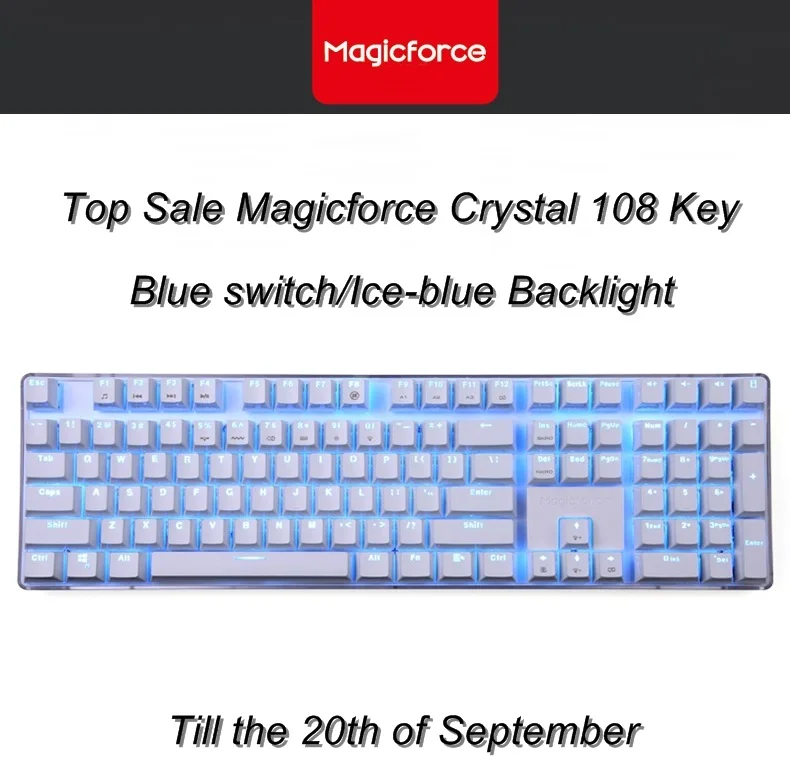Распродажа USB Проводная эргономичная Механическая игровая клавиатура Magicforce Crystal