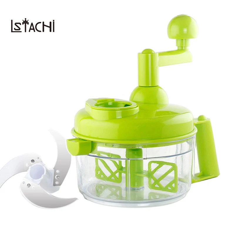 

LSTACHi Kitchen Manual Cutting Machine Hand-cranked Meat Pepper Grinder Vegetable Slicer Machine with Stainless Steel Blade