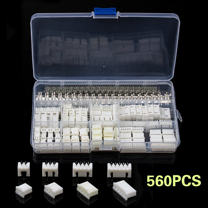 560pcs Pin Housing & Male / Female Pin Head Connectors Adapter Plug Set