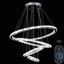 LED Хрустальный Звон Подвесной Светильник Современные СВЕТОДИОДНЫЕ Круг Подвесной Светильник Огни Светильник Готовые Украшения Дома Затемнения