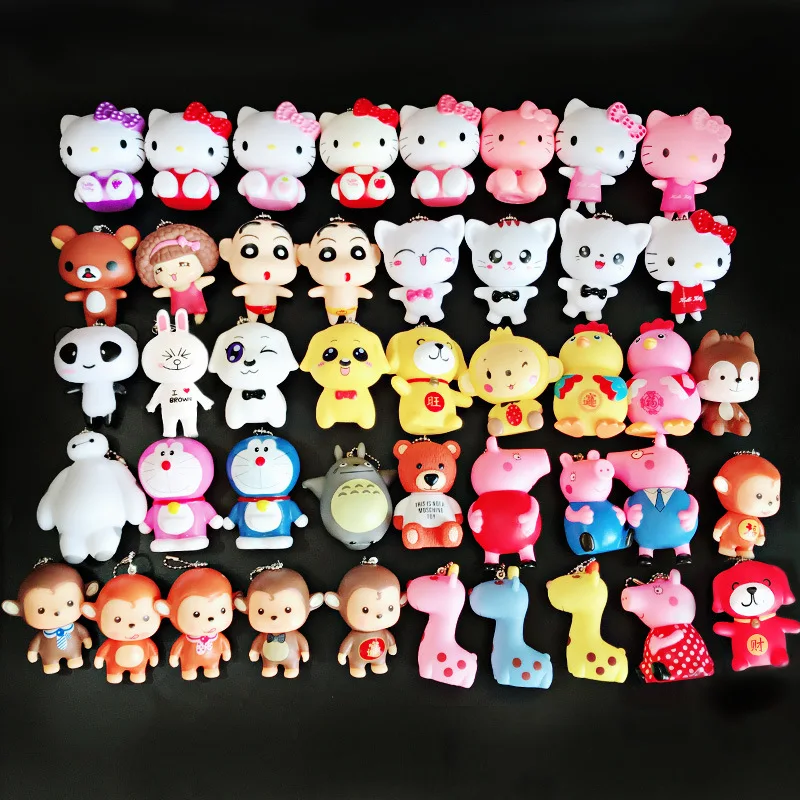 

2019 Cute Superman Figures Doll Keychain Building Block Key Ring Pendant for Women Bag Backpack Accessories lovely rabbit bear