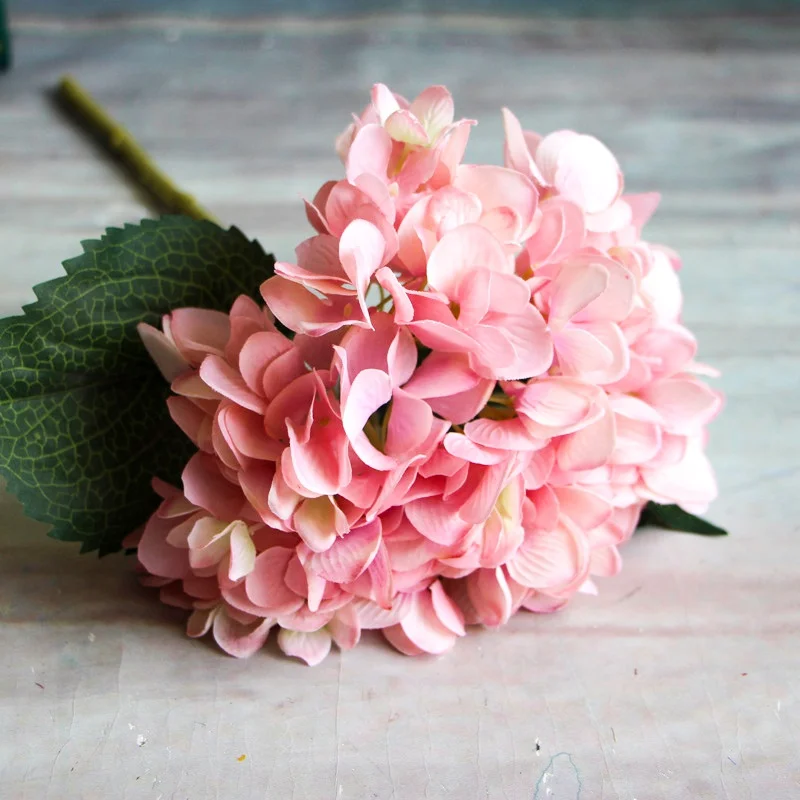1 филиал искусственные цветы для свадебной вечеринки домашний декор букет гортензии Искусственные цветы растения сушеные цветы Однослойная шелковая ткань