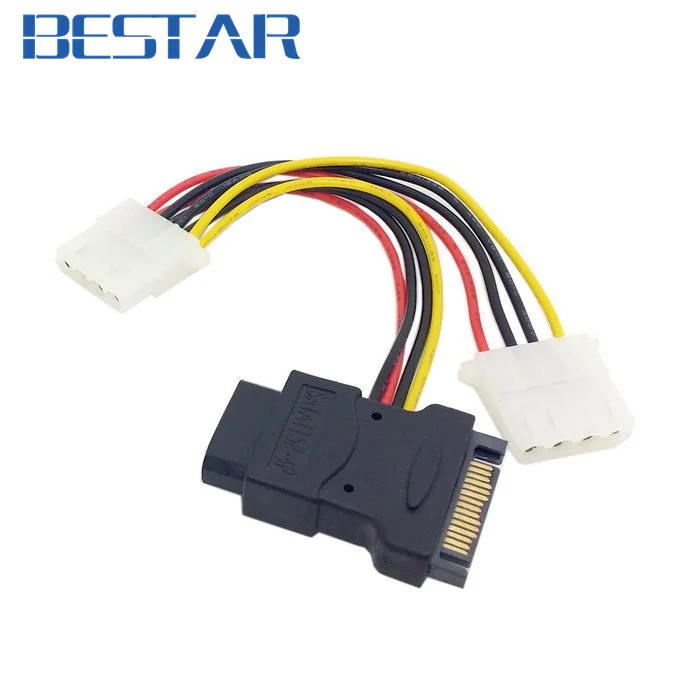 90 Degree Angled SATA 15PIN PCB Side to Three POWER IDE 4pin Power Cable for Hard Disk Motherboard ide sata cable |