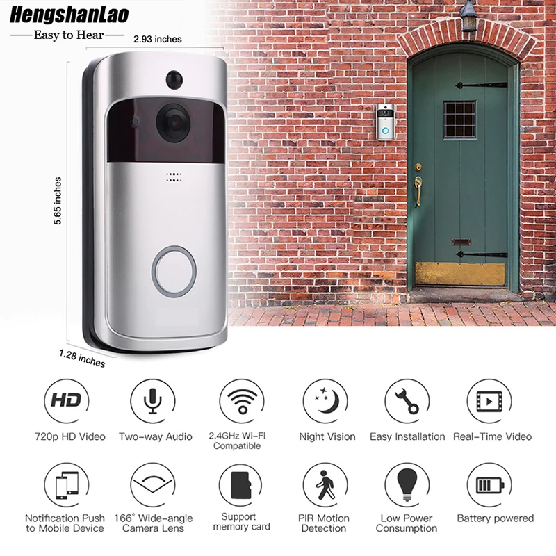 

Night vision IP Video Intercom WIFI Doorbell Camera IR Alarm Wireless Security Camera Support three batteries More endurance