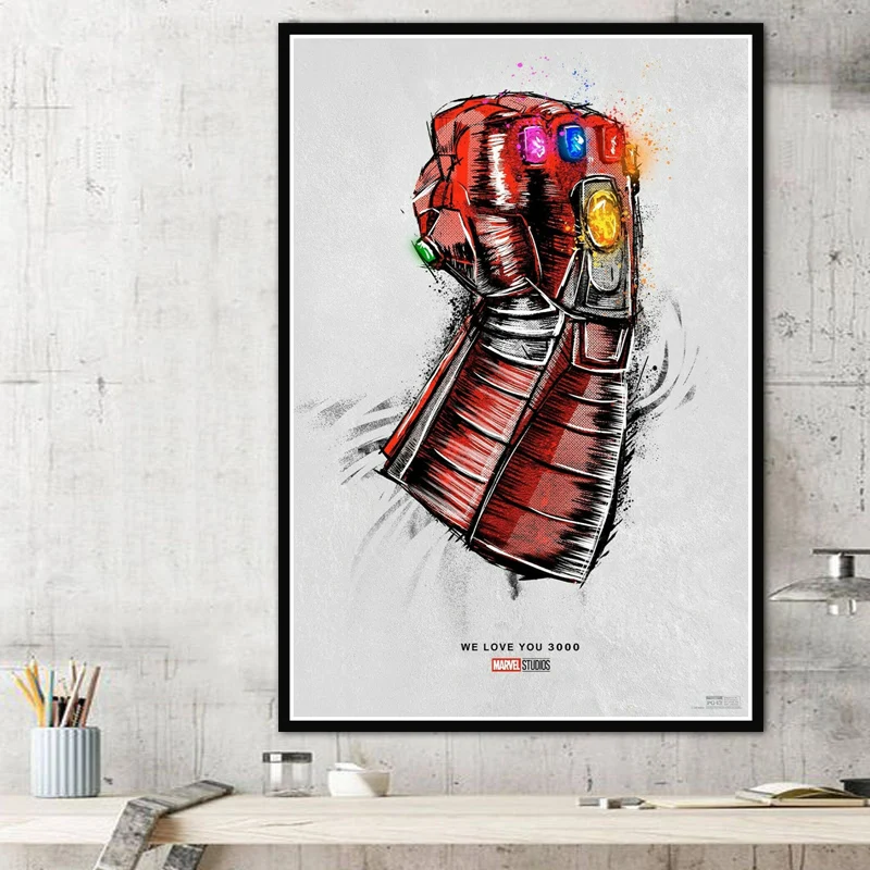 

Art Canvas Painting Avengers EndGame Movie Re Release Love You 3000 Iron Man Poster Print Wall Pictures Living Room Home Decor