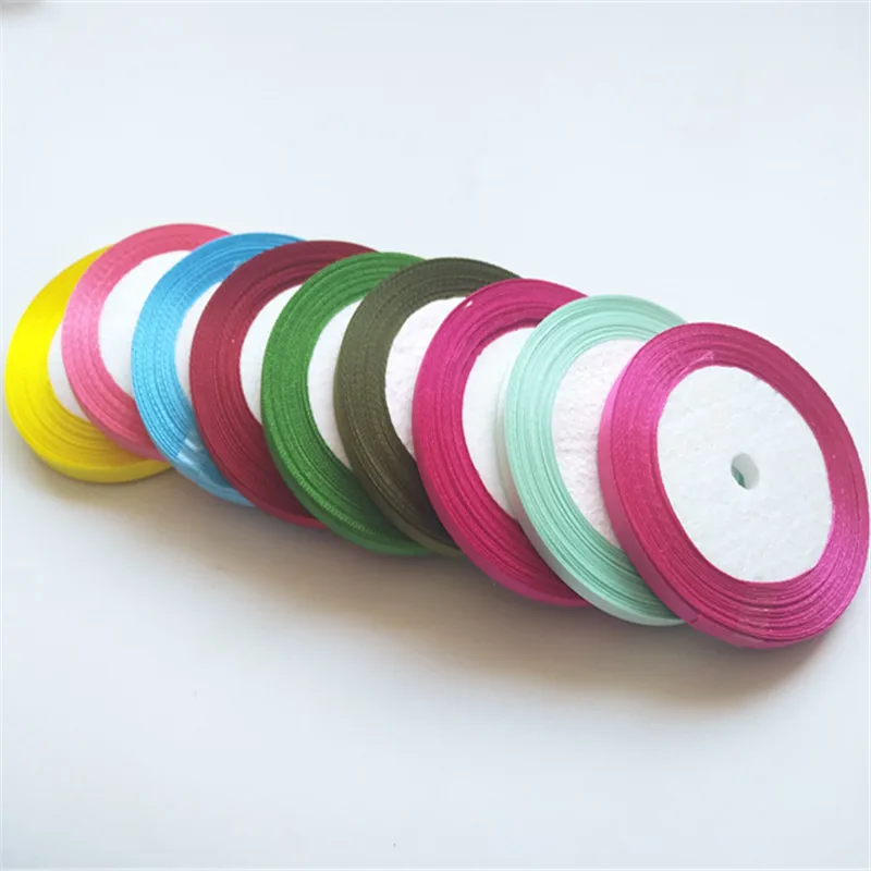 10m Roll 6mm Satin Ribbon Bridal White