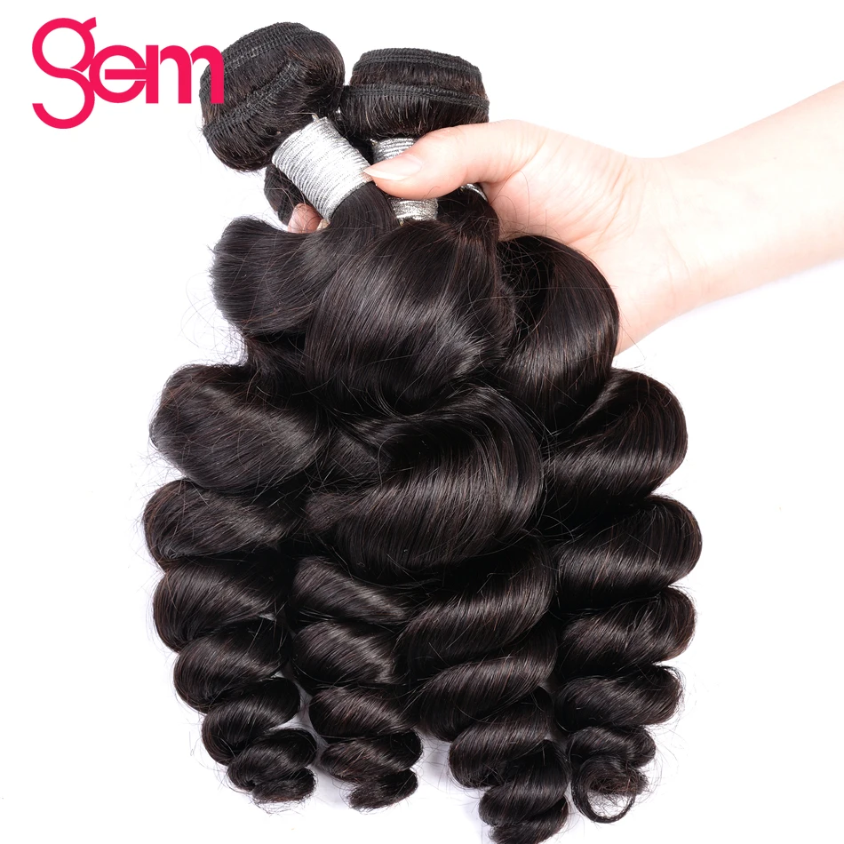 Indian Remy Hair Loose Wave Bundles Hair Extensions 100 Human