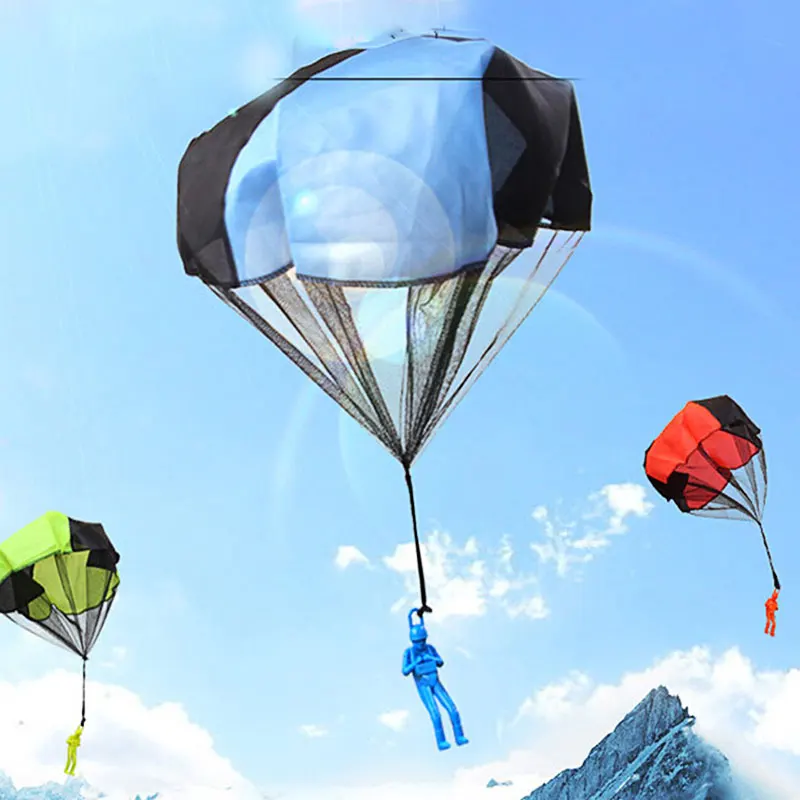 2 шт. мини-парашют ручной бросания на открытом воздухе спортивная Летающая детская игрушка, играющая в солдата, парашют, веселая Летающая развивающая игрушка для детей