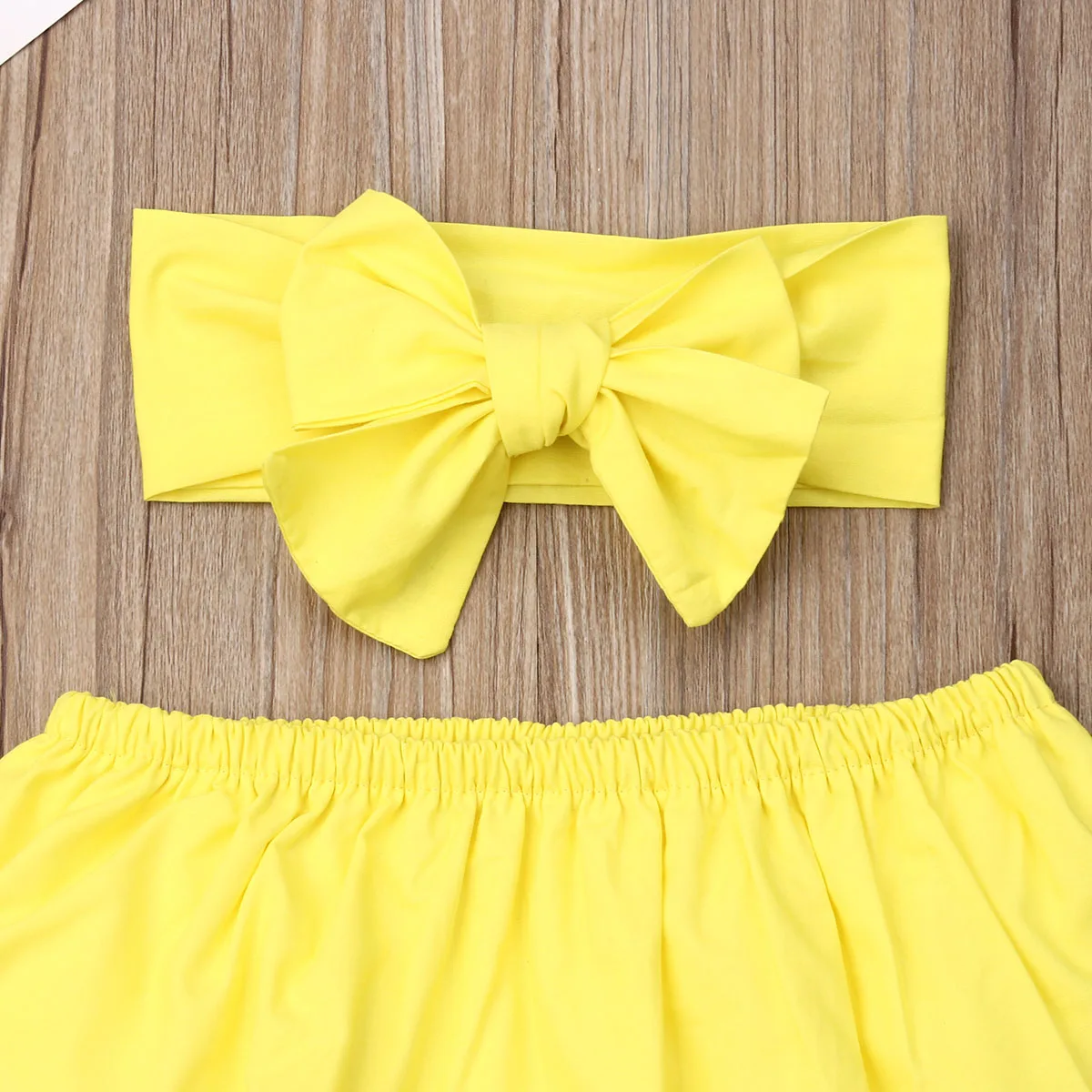 Комплекты одежды для маленьких девочек из 3 предметов желтый жилет без рукавов Топ+ юбка-пачка+ повязка на голову