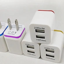 100 шт./лот США/ЕС Plug 5 В 2.1a двойной 2 usb дома стены Зарядное устройство адаптер переменного тока для iPhone 6 6S 7 5S SE для Samsug Galaxy S7 S6 S3 S4