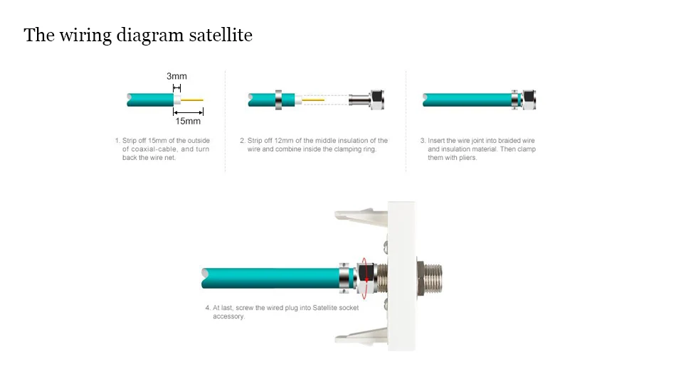 WELAIK EU-standard Satellite-Socket DIY-запчасти для настенных спутниковых розеток-без стеклянной панели A8SAW/B