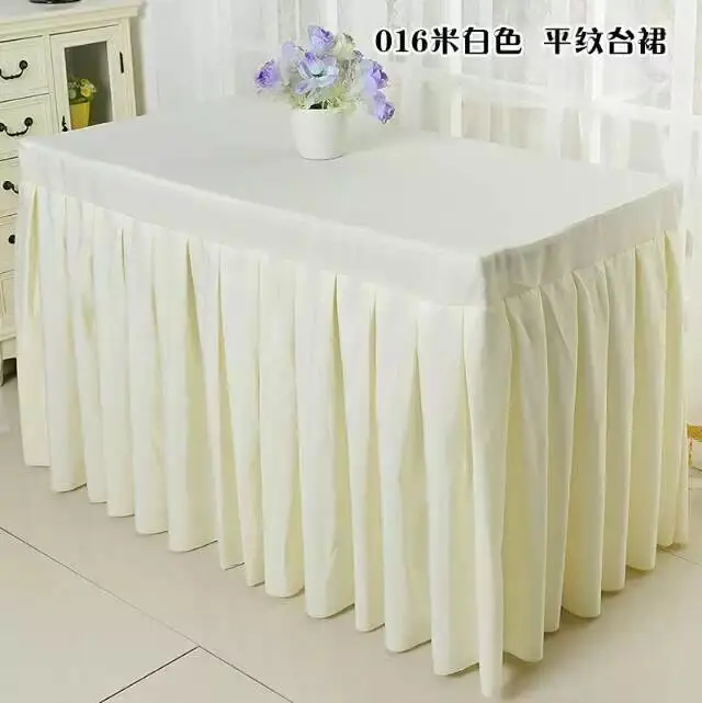 ivory table skirt