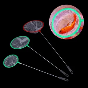 1 шт. бак рыбалки сетка Пластик на круглом тонком рыбы креветки захвата для аквариума Магазин инструментов садок для рыбы домашних животных S/M/L C42 - изображение