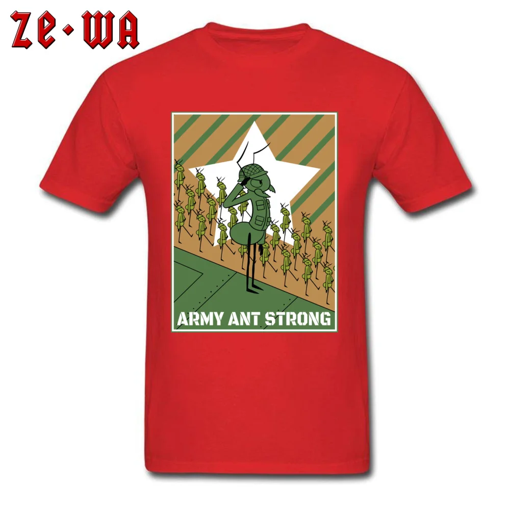 Graphic Student T-shirts Army Ant Strong 1 Summer Tops Shirts 100% Cotton Short Sleeve Design Tops & Tees Crew Neck Army Ant Strong 1 red