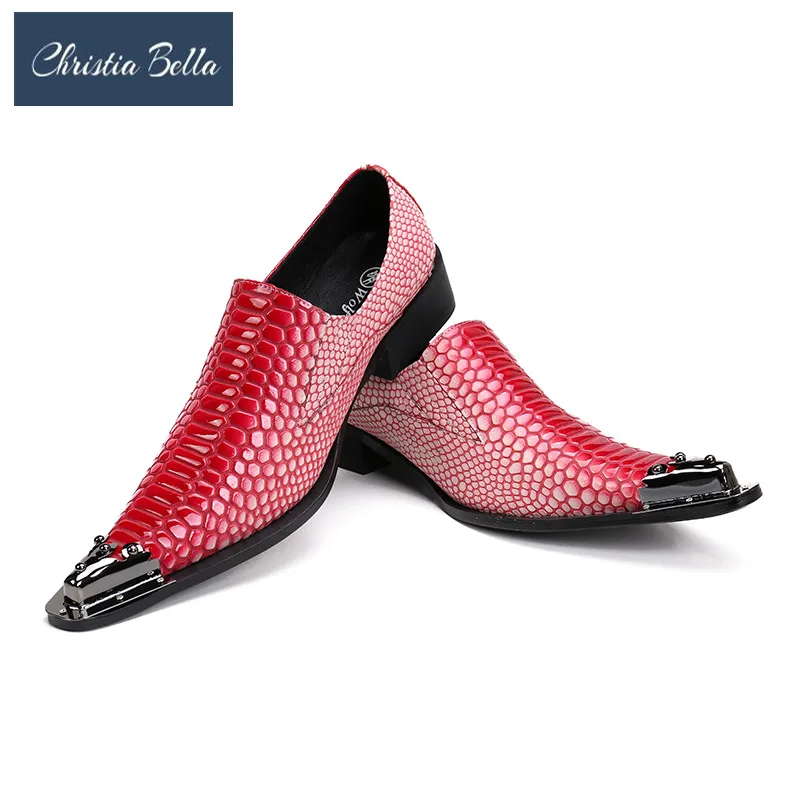 

Christia Bella Fashion Luxury Genuine Leather Mens Dress Shoes Sales Red Crocodile Male Shoes Men Business Office Wedding Shoes