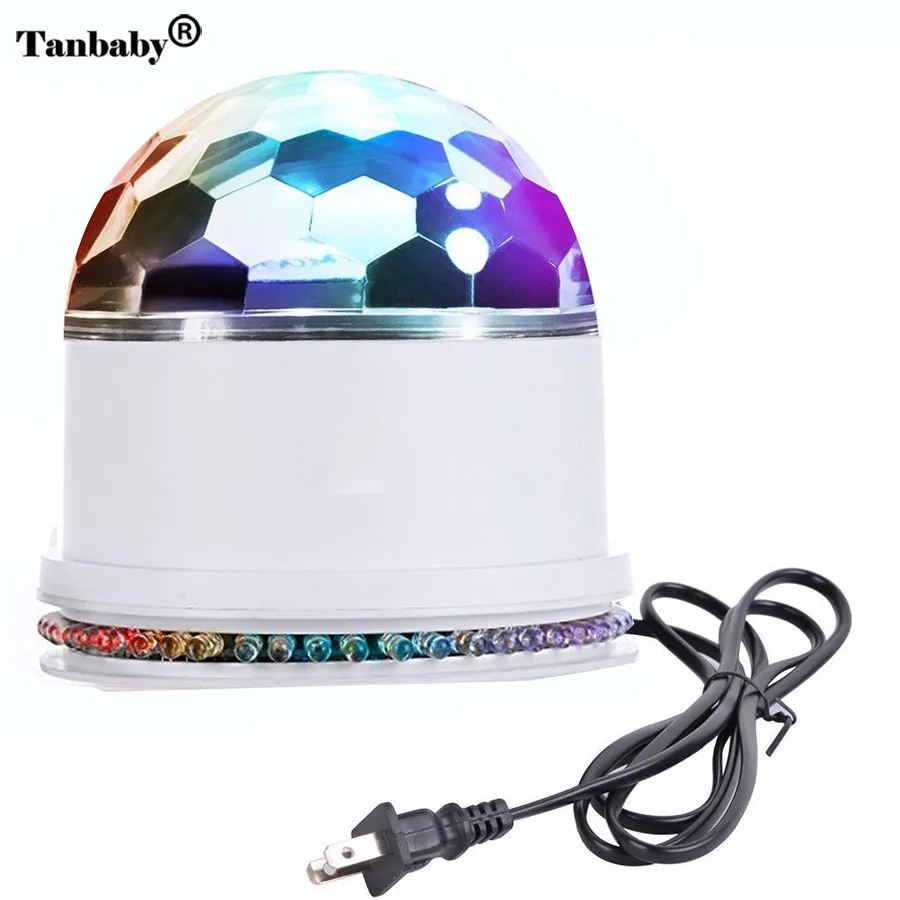 Skup Mini obrotowa magiczna kula dyskotekowa 48 LED RGB światło sceniczne dźwięk aktywny Auto RGB stroboskop PAR oświetlenie imprezowe dla DJ Show диско шар