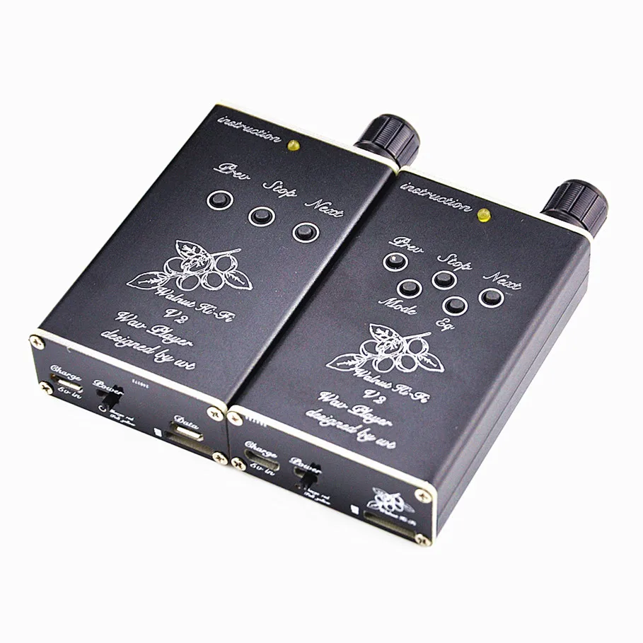 

Wooeasy Walnut V2 V2S OPA2604 MP3 with Flat Head earphone Lossless Music MP3 HiFi Music Player Support 32GB TF Card Expansion