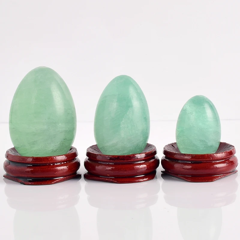 

No Hole Undrilled Natural Green Fluorite Yoni Egg Pelvic Kegel Exercise Jade Egg Tightening Vaginal Muscle BenWa Ball