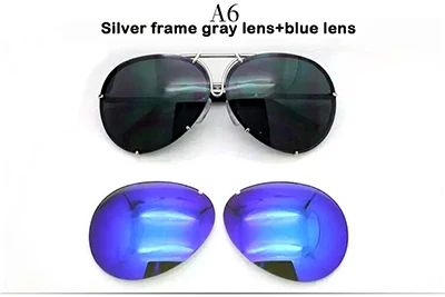 Сменные солнцезащитные очки со сменными линзами для мужчин и женщин, модные солнцезащитные очки с защитой от уф400 лучей - Цвет линз: 06