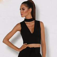 Новое поступление женский эластичный полый Сексуальный Бандаж Топ Модный женский хальтер Топ жилет Прямая Md559