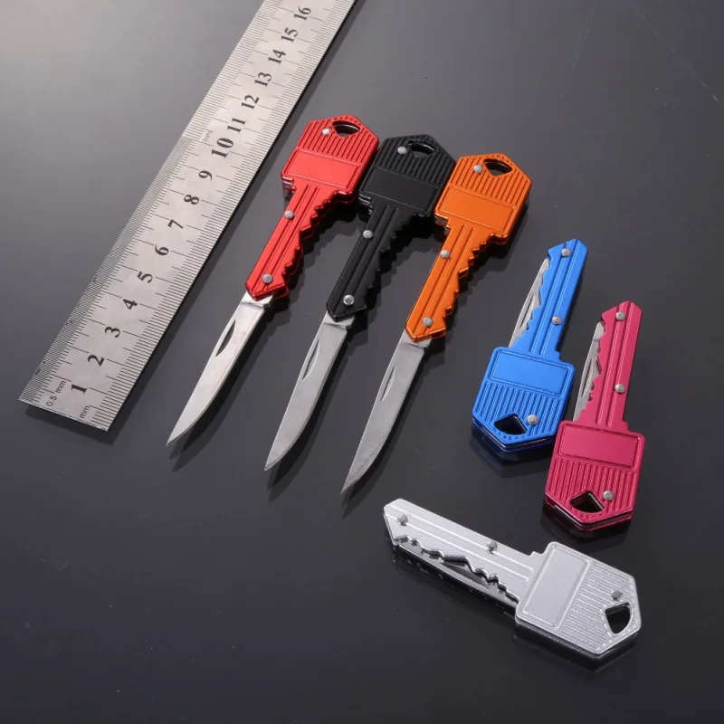 

Protable Key Folding Knife Peeler Pocket Knife Keyring Mini Camping Keychain Knife Tool Self-defense Gift Gift