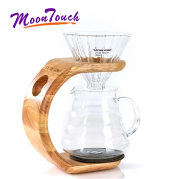 

Coffee Wooden Filter Cup Holder Hand Punching Rack Espresso Stable Rack Cafe Appliance Coffee Maker Single Hole Shop Decoration