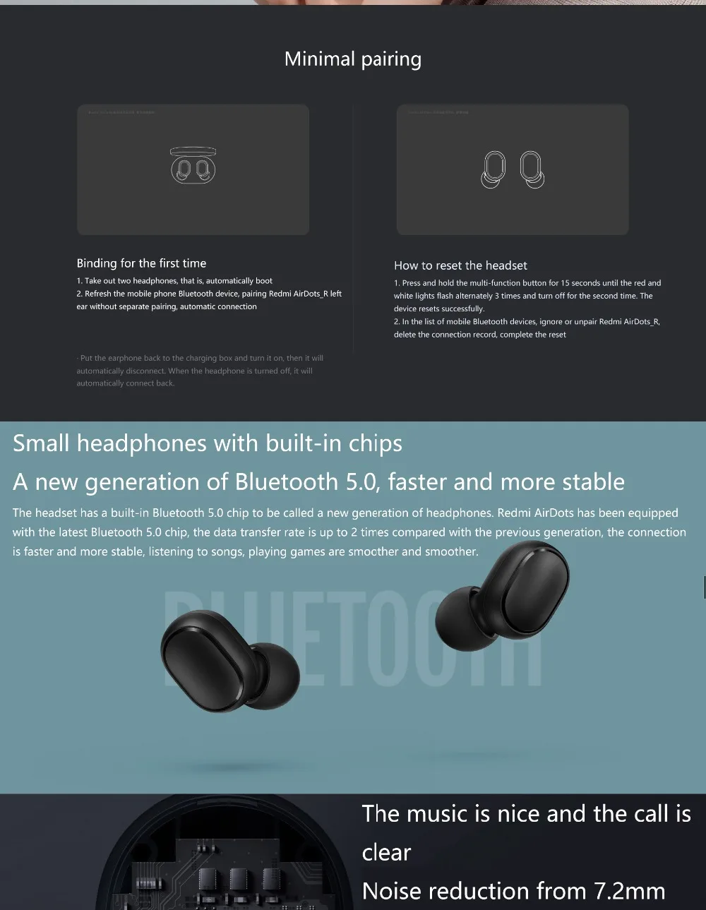 Xiaomi Redmi Airdots TWS Bluetooth наушники стерео бас Bluetooth 5,0 с микрофоном