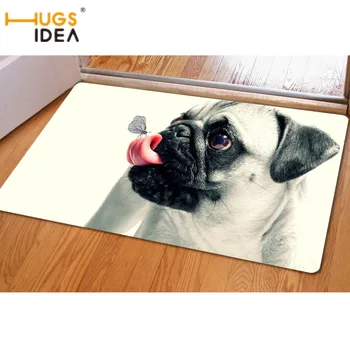 

HUGSIDEA Cute Bulldog Printing Door Floor Carpets Mat Soft Non-slip Area Rugs Tapis for Living Room Bedroom 3D Butterfly Doormat
