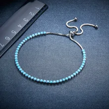 Hutang, натуральная 925 пробы, серебряные, синие, нано бирюзовые регулируемые браслеты для женщин и девушек, рождественский подарок, хорошее ювелирное изделие