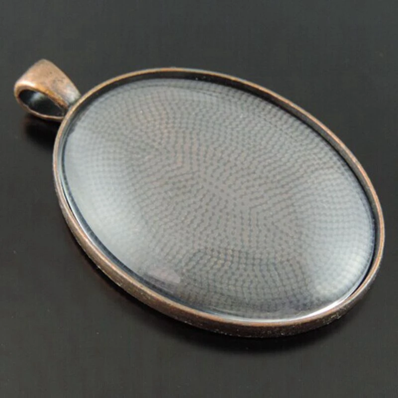 

5pcs Fashion Jewelry Necklace Pendant Bronze Base Setting Tone Alloy Rectangle Cameo Tray And Glass 50*32*8mm Pendant 38853