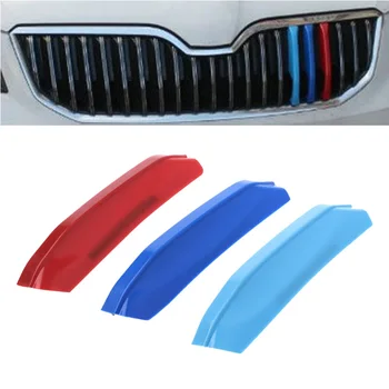 

Car-styling 3Pcs/set 3D Car Front Grilles Trim Sport Strips Cover For Skoda Octavia A7 2015-2017dropshipping